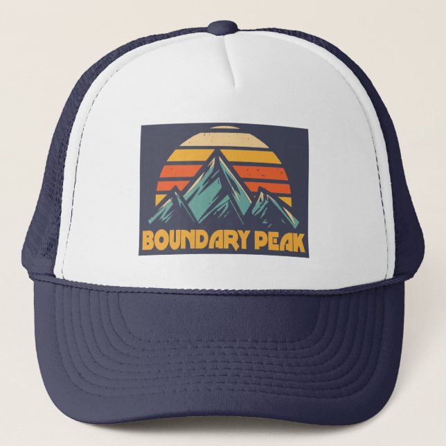 Boundary Peak Nevada Retro Turquoise Trucker Hat (Front)