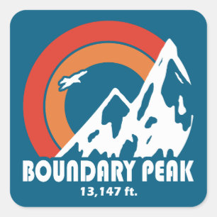 Boundary Peak Nevada Sun Eagle Square Sticker