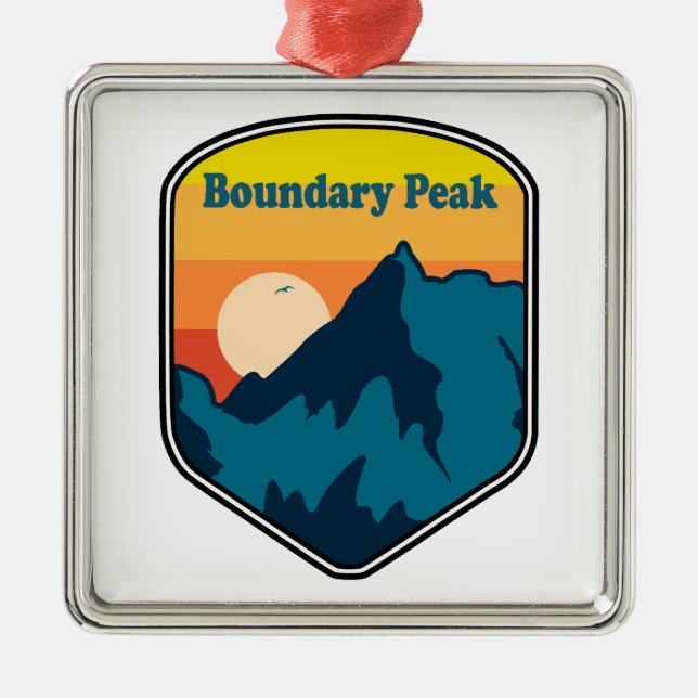 Boundary Peak Nevada Sunrise Metal Tree Decoration (Front)