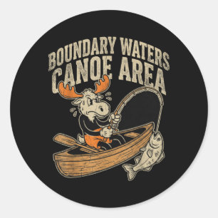 Boundary Waters Canoe Area Moose Kayak Fishing Classic Round Sticker
