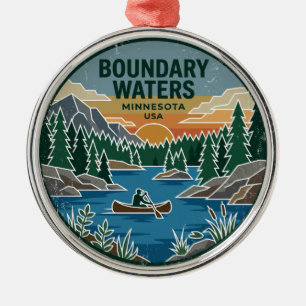 Boundary Waters Canoe Area Wilderness Minnesota Metal Tree Decoration