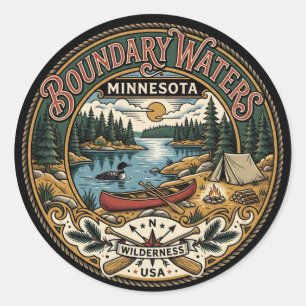 Boundary Waters Canoe Area Wilderness USA Classic Round Sticker