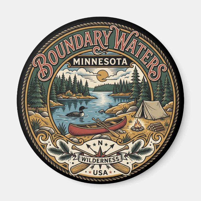 Boundary Waters Canoe Area Wilderness USA Magnet (Front)