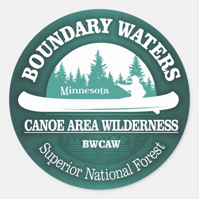 Boundary Waters Canoe Trail Wilderness Classic Round Sticker (Front)