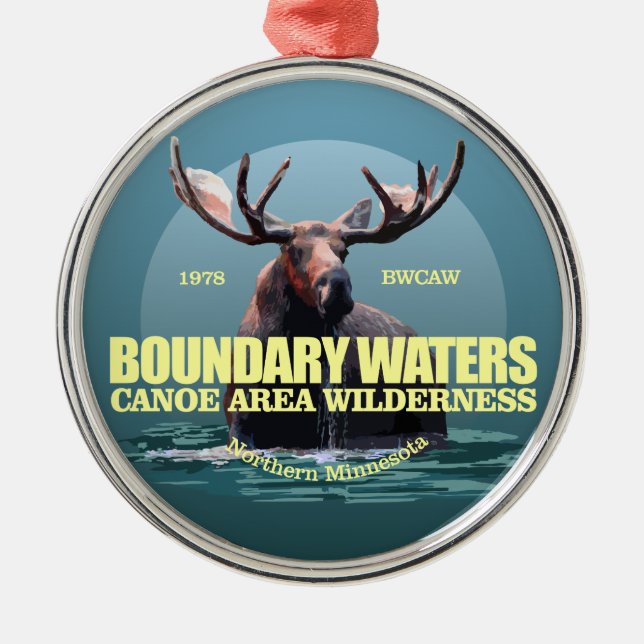 Boundary Waters CAW (Moose) WT Metal Tree Decoration (Front)