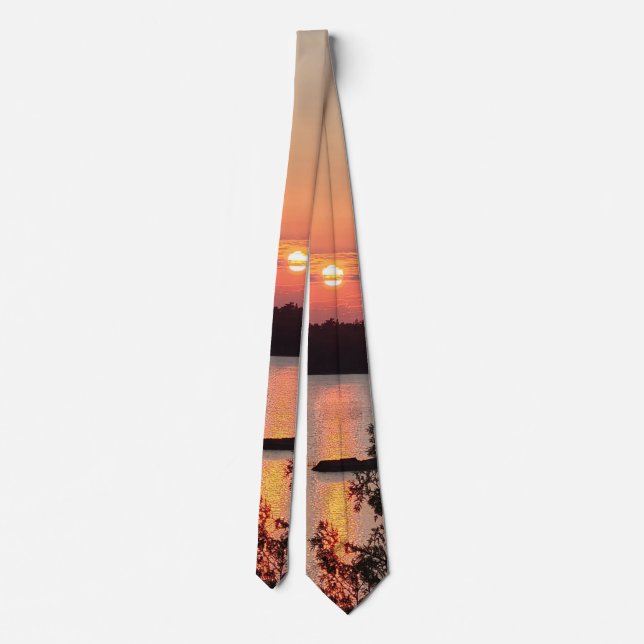 Boundary Waters Sunset  Tie (Back)