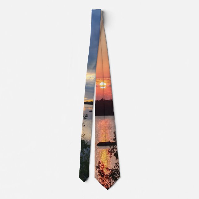 Boundary Waters Sunset  Tie (Back)