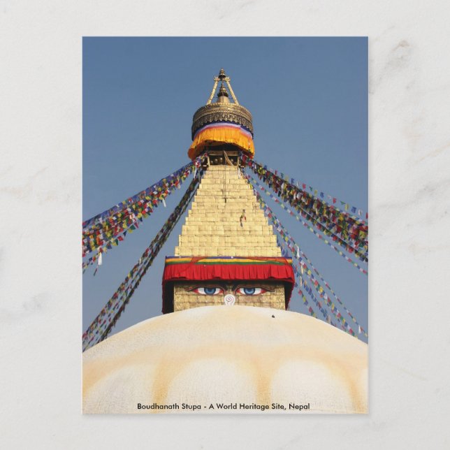 Boundhanath Stupa - A World Heritage site in Nepal Postcard (Front)