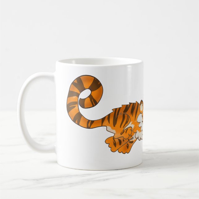 Bounding Tiger Coffee Mug (Left)