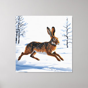 Boundless Hare Freedom in Snow Canvas Print