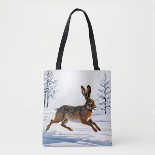Boundless Hare Freedom in Snow Tote Bag