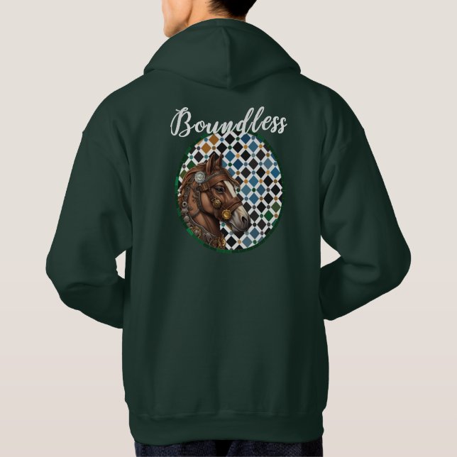 Boundless Horse Hoodie – Alhambra Geometric Art Ba (Back)