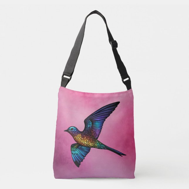 Boundless Wanderer: Multicoloured Swift Bird Crossbody Bag (Front)