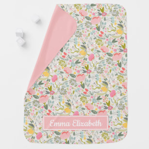 Bountiful Blooms   Personalised Baby Blanket