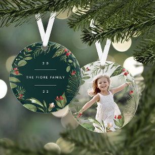 Bountiful Botanical Personalized Photo Ornament
