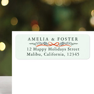 Bountiful Bow Border Return Address Pale Green