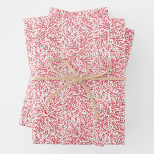 Bountiful Branches Red and White Photo Christmas Wrapping Paper Sheet