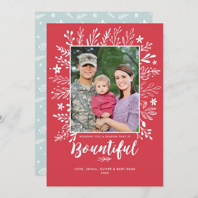 Bountiful Christmas Holiday Flat Card (Front/Back)