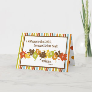 BOUNTIFUL Folded Scripture Verse Thanksgiving Card