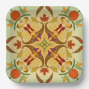 Bountiful Harvest Radial Art Paper Plate