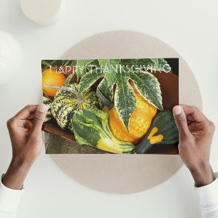 Bountiful Harvest Squash Photo Thanksgiving Holiday Card
