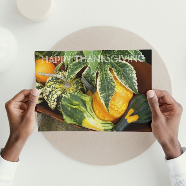 Bountiful Harvest Squash Photo Thanksgiving Holiday Card (In Situ)