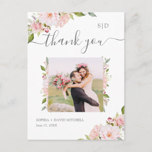 Bountiful Roses   Floral Wedding Thank You Photo Postcard