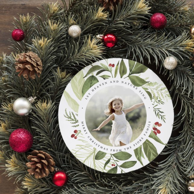 Bountiful | Round Holiday Photo Card (Creator Uploaded)