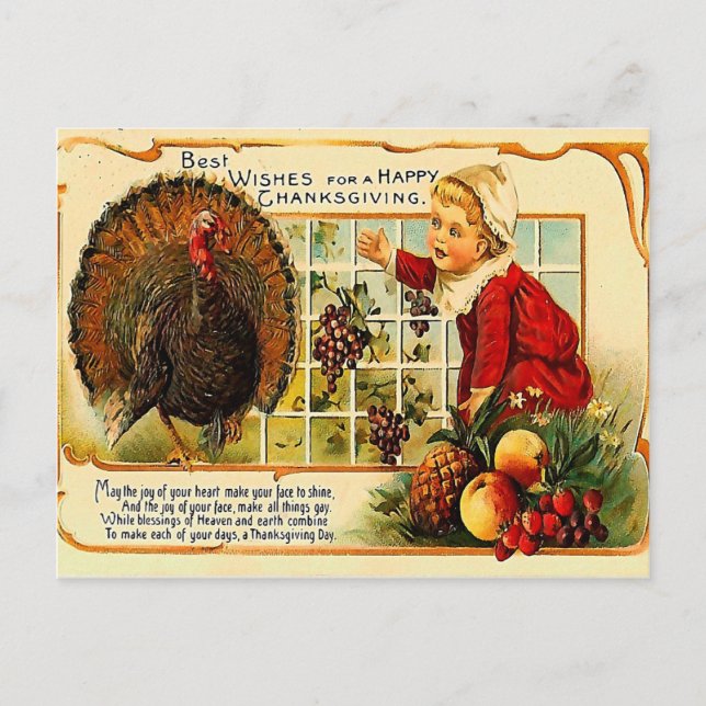 Bountiful Thanksgiving Holiday Postcard (Front)
