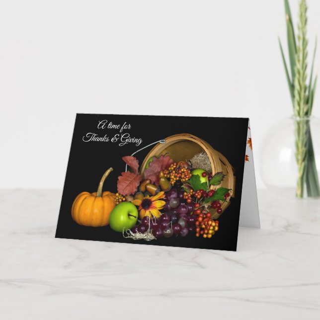 Bounty Harvest Thanksgiving Holiday Card (Front)