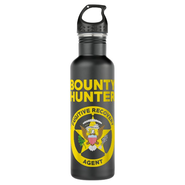 Bounty Hunter Fugitive Recovery Agent Bail Bondsma 710 Ml Water Bottle (Front)