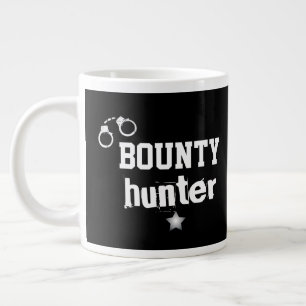 Bounty Hunter Handcuffs Bail Recovery Agent Black Large Coffee Mug