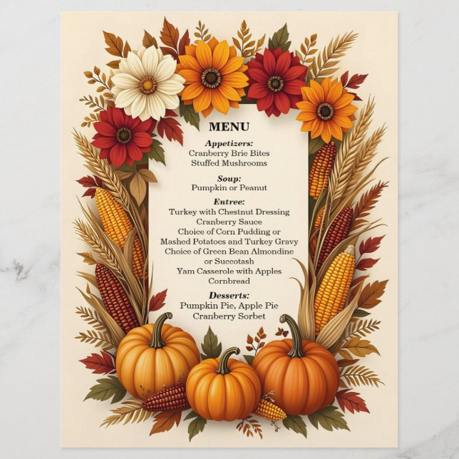 Bounty of the Fields Thanksgiving Custom Letterhead (Front)