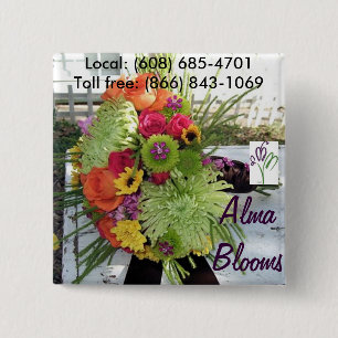 Bouquet 15 Cm Square Badge