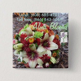 Bouquet 15 Cm Square Badge