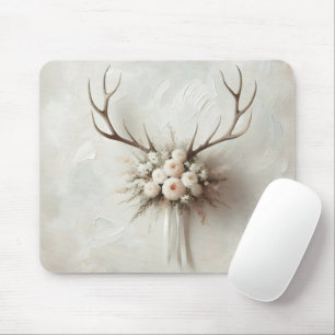 Bouquet and Deer Antlers Mouse Mat
