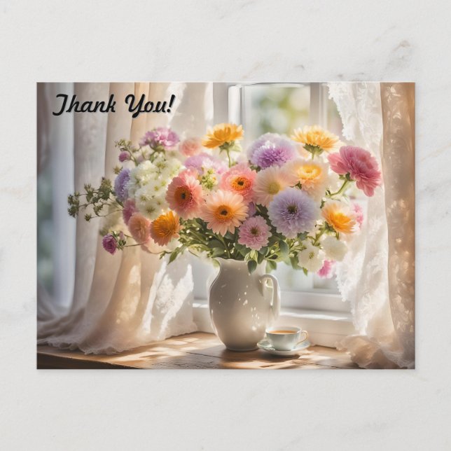 Bouquet and Teacup Morning Postcard (Front)