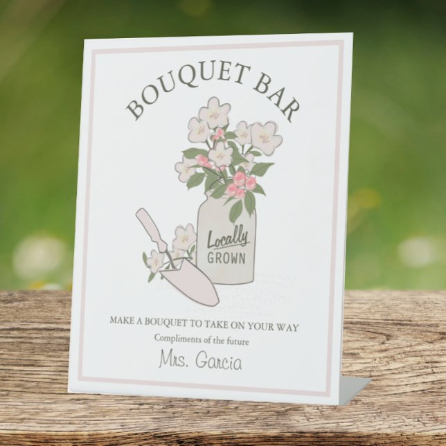 Bouquet Bar Build Your Own Flowers Bridal Pedestal Sign (Creator Uploaded)