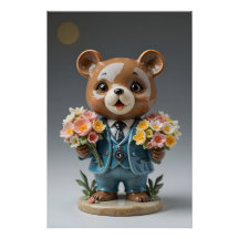 Bouquet Bear Figurine