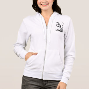 Bouquet Blanc: Abstract White & Black Hoodie
