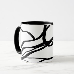 Bouquet Blanc: Abstract White & Black Mug
