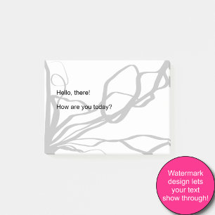 Bouquet Blanc: Abstract White & Black Post-it Notes