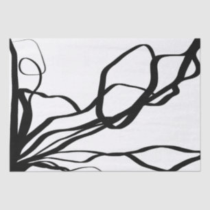 Bouquet Blanc: Abstract White & Black Tissue Paper