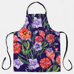 Bouquet blue bell flower, pink bell flower and pop apron