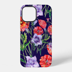 Bouquet blue bell flower, pink bell flower and pop iPhone 12 case