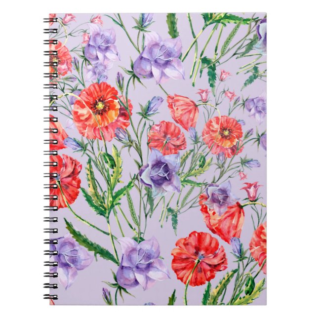 Bouquet blue bell flower, pink bell flower and pop notebook (Front)