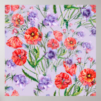 Bouquet blue bell flower, pink bell flower and pop