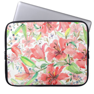 Bouquet botanical flowers with bird. Wild spring l Laptop Sleeve