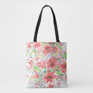 Bouquet botanical flowers with bird. Wild spring l Tote Bag