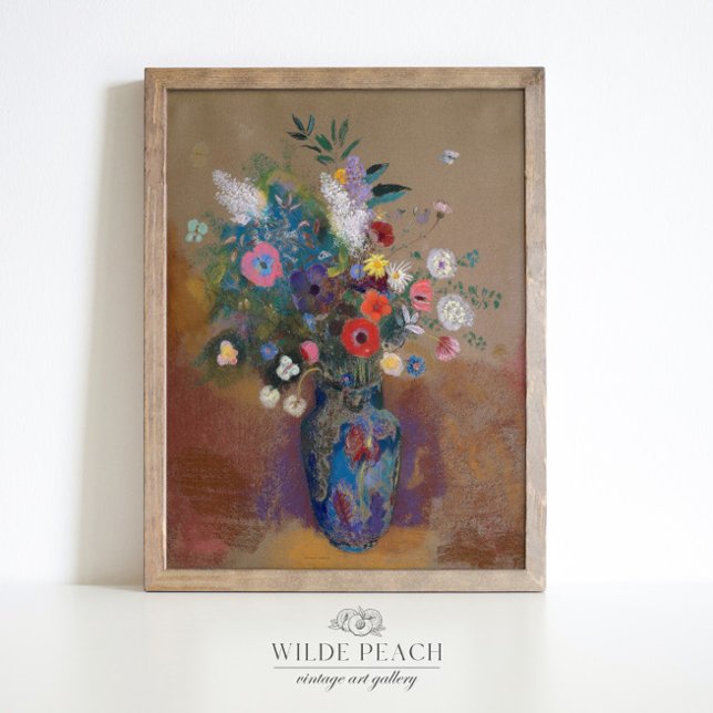 Bouquet colourful flowers in Vase vintage painting Poster (Creator Uploaded)